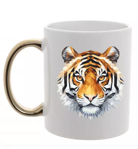 Чашка з кольоровою ручкою Tiger art Золото фото