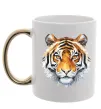 Чашка з кольоровою ручкою Tiger art Золото фото