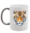 Чашка з кольоровою ручкою Tiger art Срібло фото