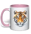 Чашка з кольоровою ручкою Tiger art Ніжно рожевий фото