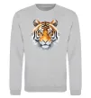 Свитшот Tiger art Серый меланж фото