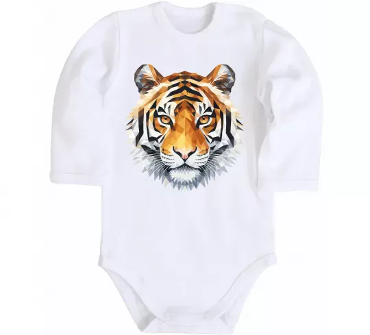 Детский боди Tiger art Белый фото