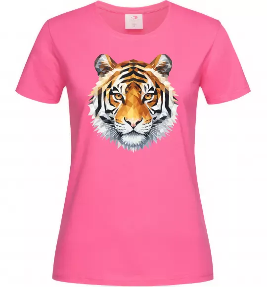 Жіноча футболка Tiger art Яскраво-рожевий фото
