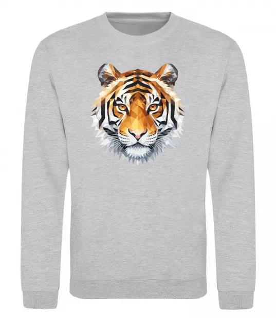Свитшот Tiger art Серый меланж фото