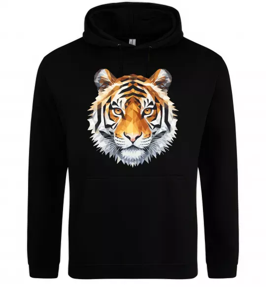 Мужская толстовка (худи) Tiger art Черный фото