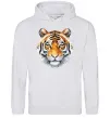 Мужская толстовка (худи) Tiger art Серый меланж фото