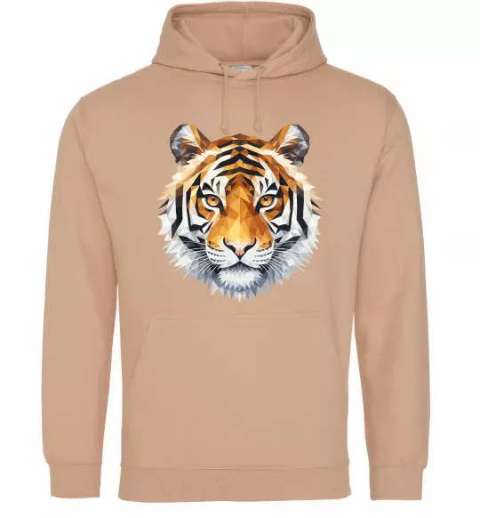 Мужская толстовка (худи) Tiger art Песочный фото