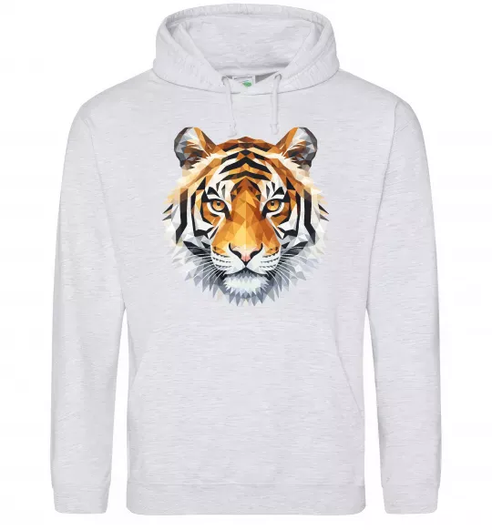 Женская толстовка (худи) Tiger art Серый меланж фото