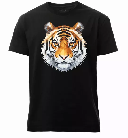 Мужская премиум футболка Tiger art Черный фото