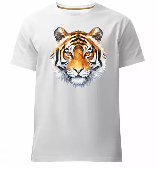 Мужская премиум футболка Tiger art Белый фото