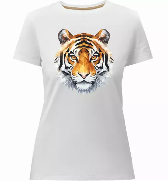 Женская премиум футболка Tiger art Белый фото