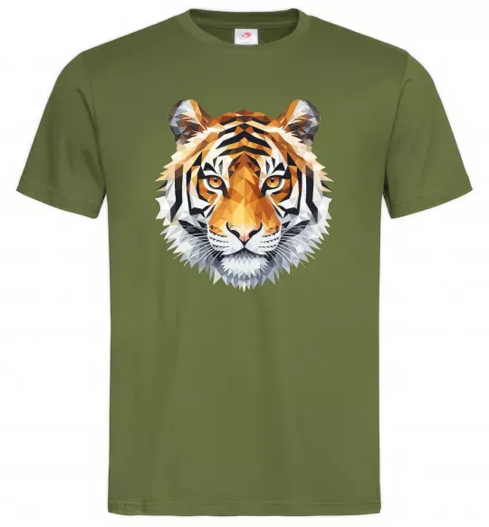 Чоловіча футболка Tiger art Оливковий фото