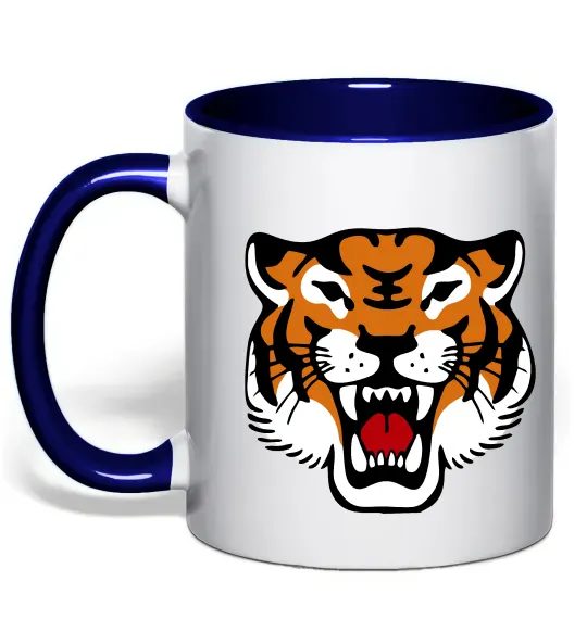 Чашка с цветной ручкой Tiger oldschool Глубокий темно-синий фото