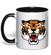 Чашка с цветной ручкой Tiger oldschool Черный фото