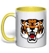 Чашка с цветной ручкой Tiger oldschool Лимонный фото