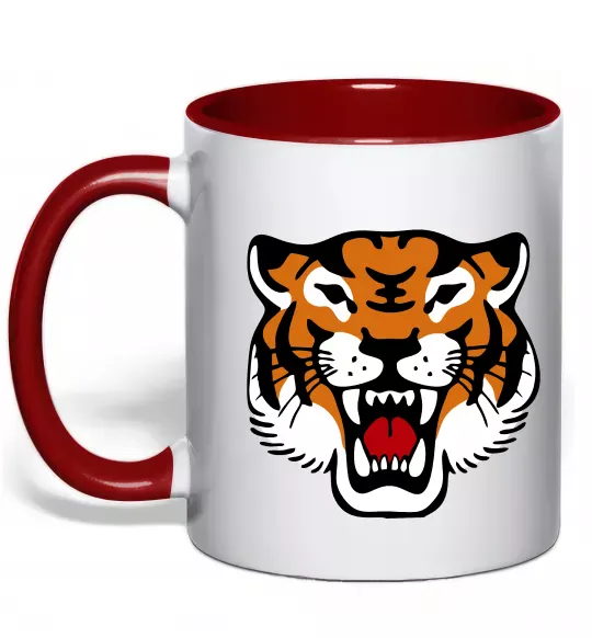 Чашка с цветной ручкой Tiger oldschool Красный фото