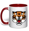Чашка с цветной ручкой Tiger oldschool Красный фото