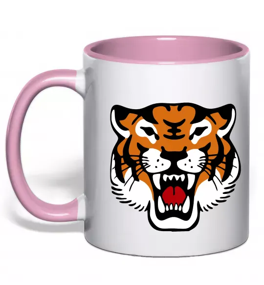 Чашка с цветной ручкой Tiger oldschool Нежно розовый фото