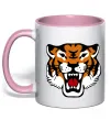 Чашка с цветной ручкой Tiger oldschool Нежно розовый фото