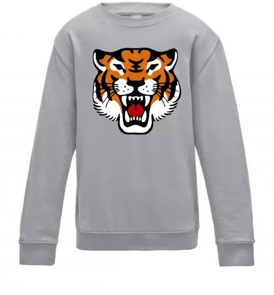 Детский Свитшот Tiger oldschool Серый меланж фото