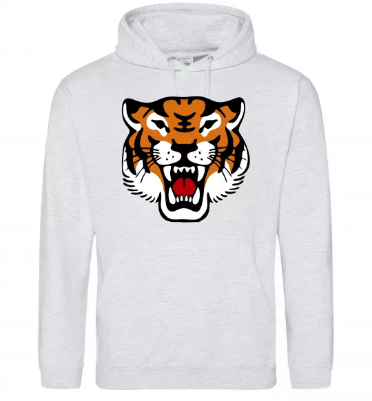 Жіноча толстовка (худі) Tiger oldschool Сірий меланж фото