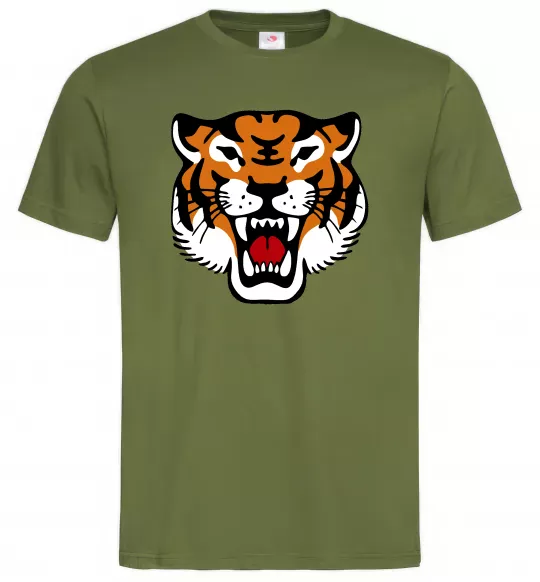 Мужская футболка Tiger oldschool Оливковый фото