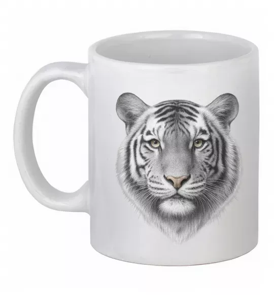 Чашка керамическая Білий тигр Белый фото