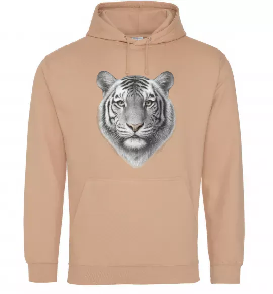 Чоловіча толстовка (худі) Білий тигр Пісочний фото