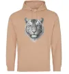 Чоловіча толстовка (худі) Білий тигр Пісочний фото