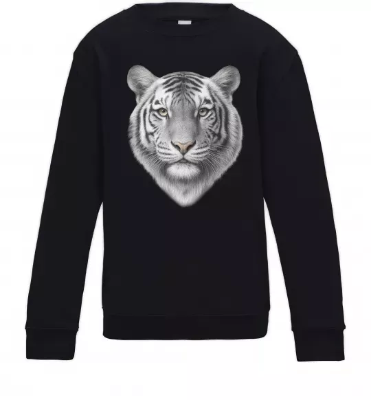 Дитячий світшот Білий тигр Чорний фото