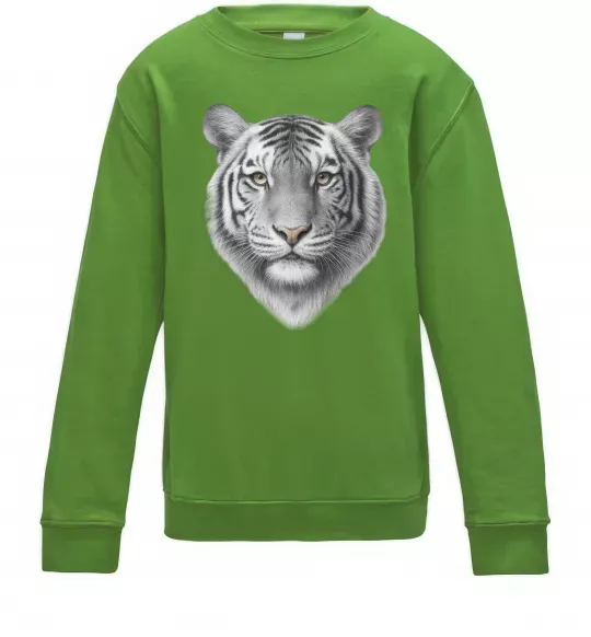 Дитячий світшот Білий тигр Лаймовий фото