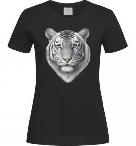 Женская футболка Білий тигр Черный фото