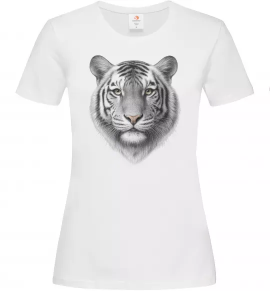 Женская футболка Білий тигр Белый фото