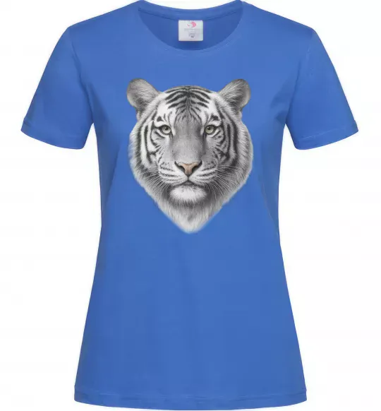Женская футболка Білий тигр Ярко-синий фото