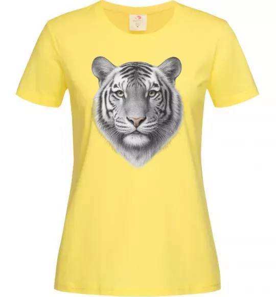 Женская футболка Білий тигр Лимонный фото