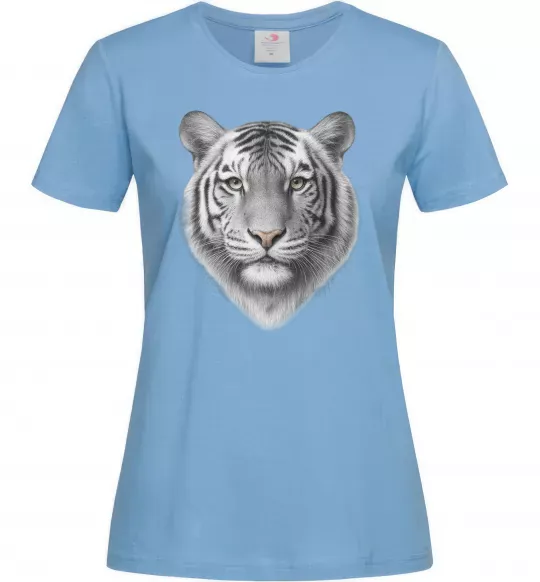 Женская футболка Білий тигр Голубой фото