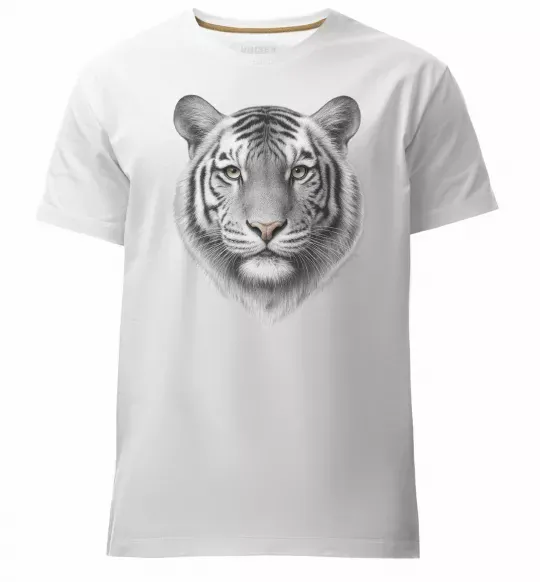 Чоловіча преміум футболка Білий тигр Білий фото