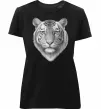 Жіноча преміум футболка Білий тигр Чорний фото
