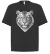 Футболка Оверсайз Білий тигр Черный фото