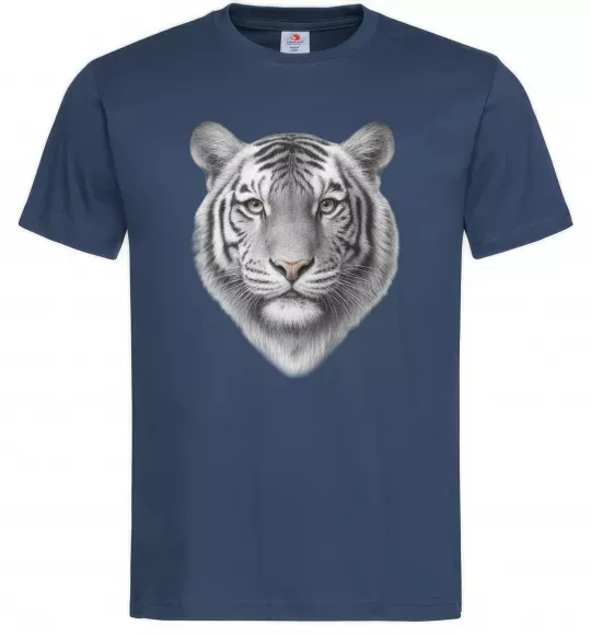 Мужская футболка Білий тигр Темно-синий фото