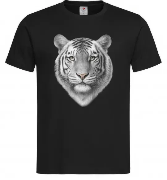 Мужская футболка Білий тигр Черный фото