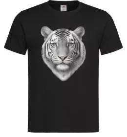 Мужская футболка Білий тигр Черный фото