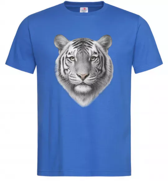Мужская футболка Білий тигр Ярко-синий фото