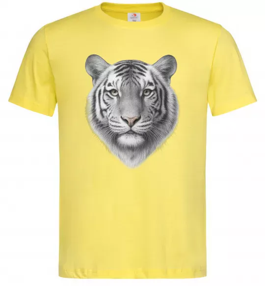 Мужская футболка Білий тигр Лимонный фото