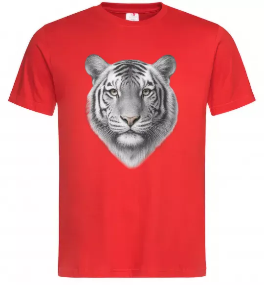 Мужская футболка Білий тигр Красный фото
