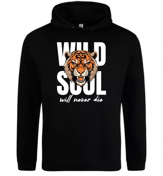 Мужская толстовка (худи) Wild soul Черный фото