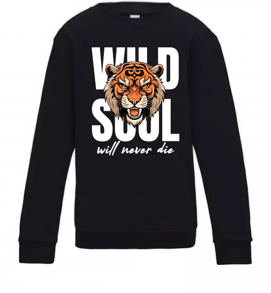 Детский Свитшот Wild soul Черный фото