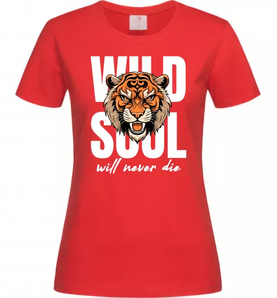 Жіноча футболка Wild soul Червоний фото