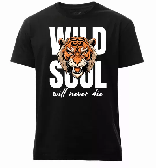 Мужская премиум футболка Wild soul Черный фото