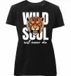 Женская премиум футболка Wild soul Черный фото
